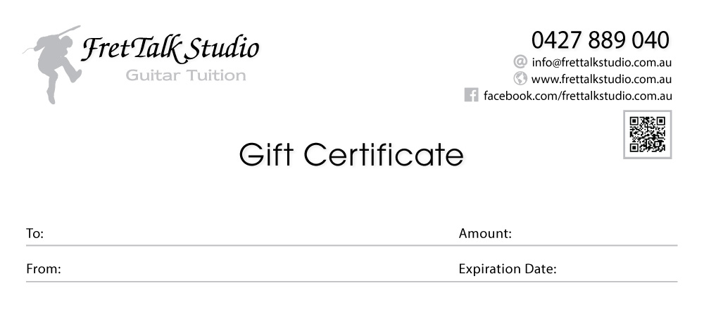 FretTalk Studio Gift Certificate Back